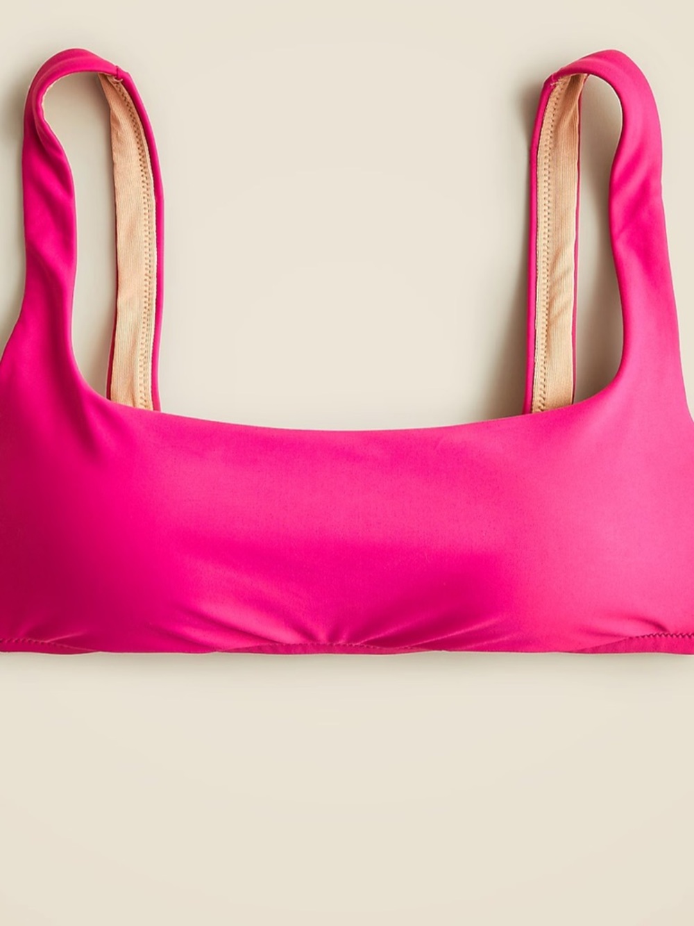 J. Crew Factory Hot Pink Square-Front Bikini Top